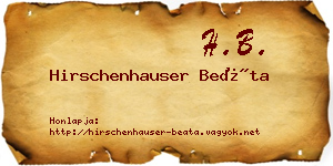 Hirschenhauser Beáta névjegykártya